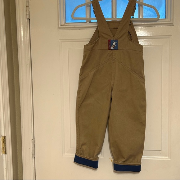Peanuts Boy’s Khaki Overalls w/Snoopy & Woodstock Playing Soccer Size 4T - Picture 9 of 12
